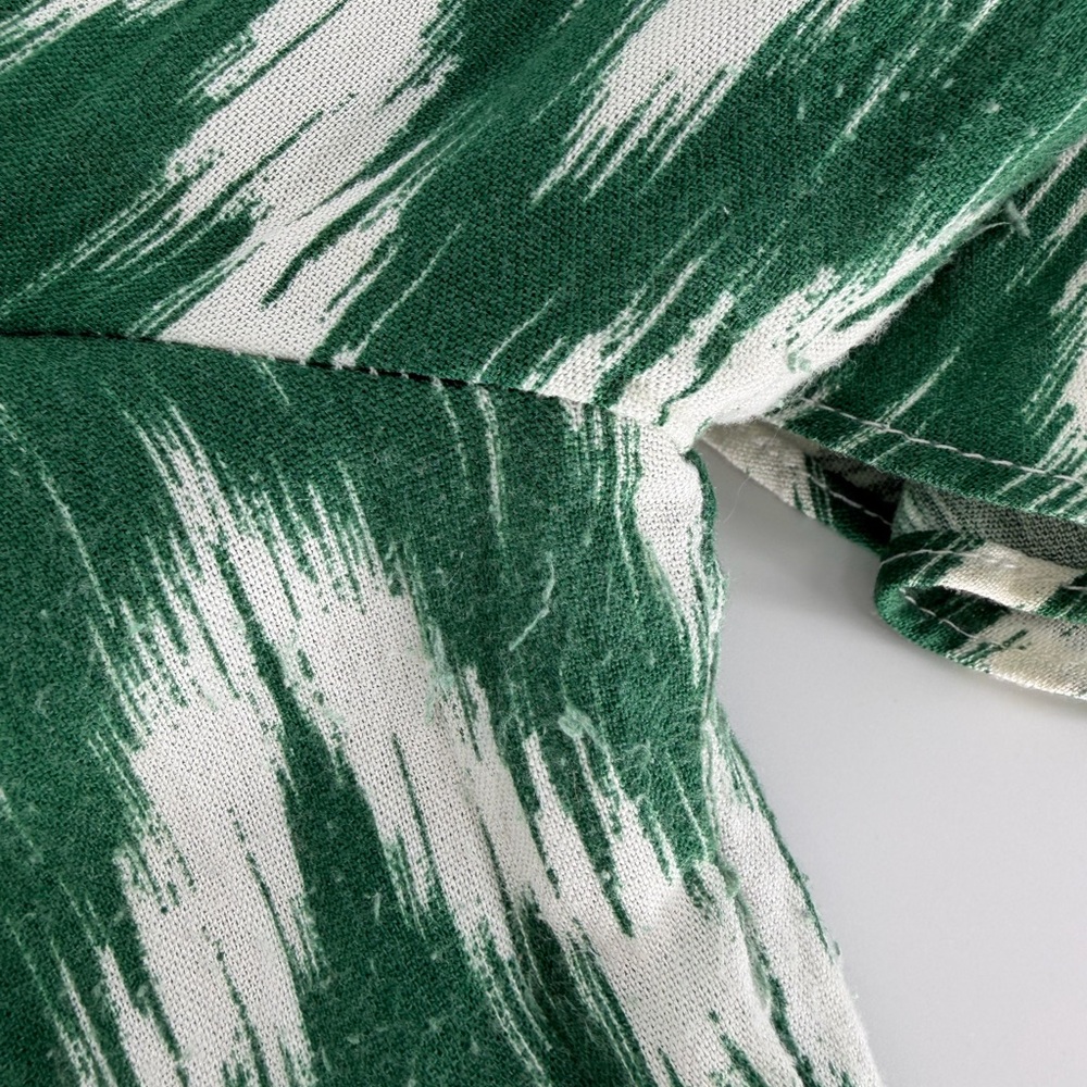 Pomander Place Kenzo Green and White ikat Chevron Print Mini Dress Womens Large - Picture 8 of 9